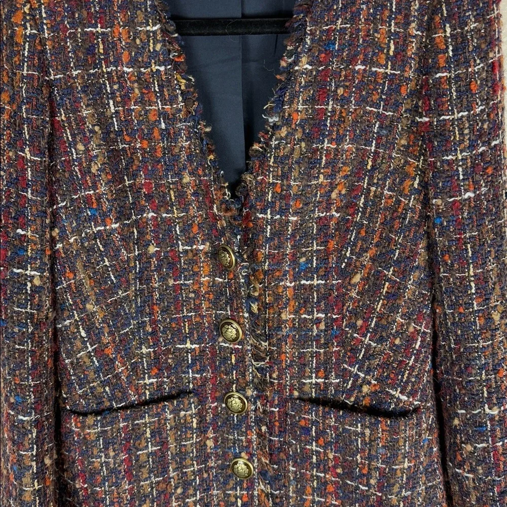 Veronica Beard Doris Dickey Metallic Bouclé-Tweed Jacket Blazer - Picture 7 of 10